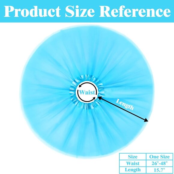 Women's Light Blue Adults 5 Layered Tulle Skirt Halloween Tutus Fluffy Skirts - Picture 6 of 6